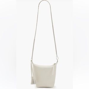 AllSaints Evaline Tassle Crossbody | Pampas White (Light Grey)